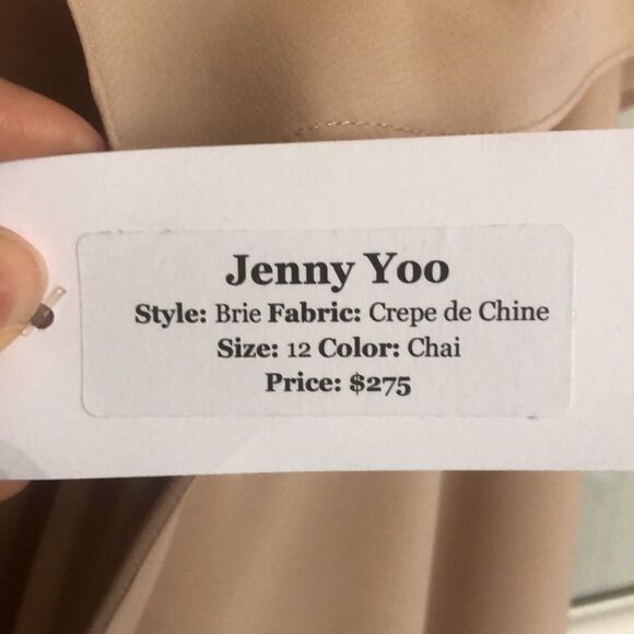 NWT JENNY YOO BRIE DRESS IN CHAI SIZE 12 UNHEMMED RETAIL $275 - Picture 12 of 12